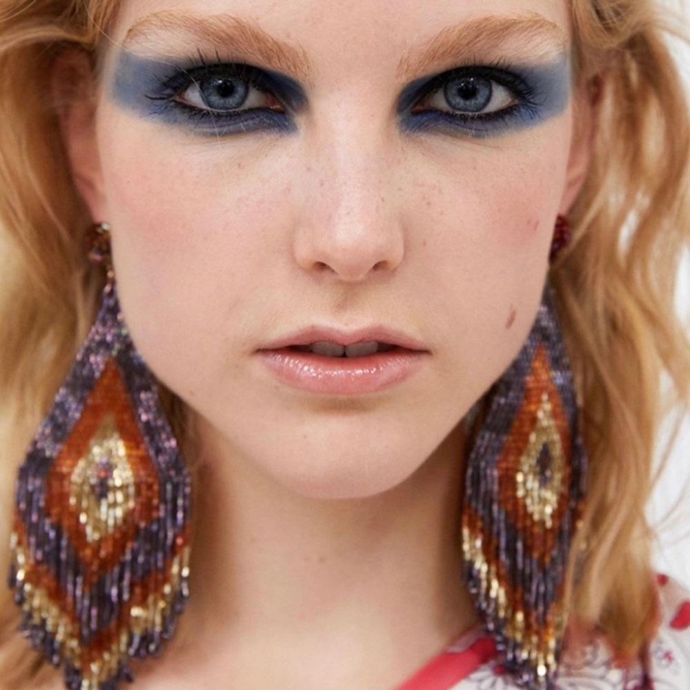 New Free People Beaded Boho Earrings - Picture 2 of 6
